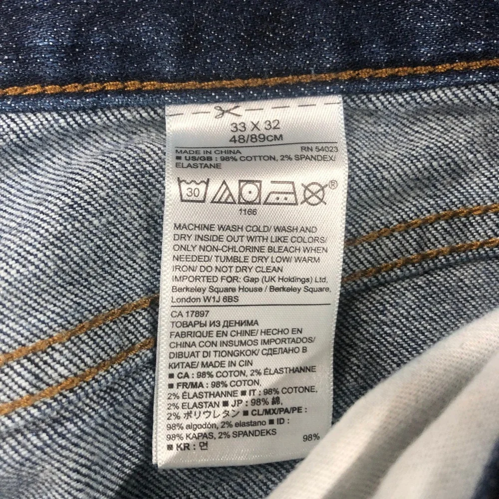 Banana Republic Mens Straight Fit Jeans 33x32 Dark Wash Stretch Denim Blue Pants